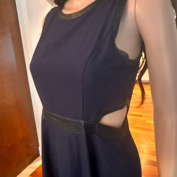 Twik Blue Sleeveless Fit and Flare Mini Dress with cutout details on sides - Picture 8 of 10